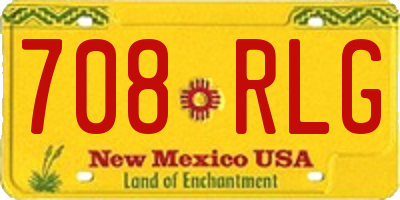 NM license plate 708RLG