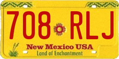 NM license plate 708RLJ