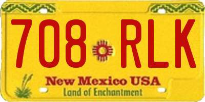 NM license plate 708RLK