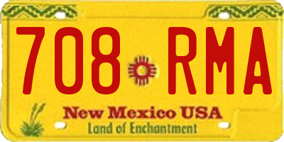 NM license plate 708RMA