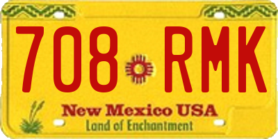 NM license plate 708RMK
