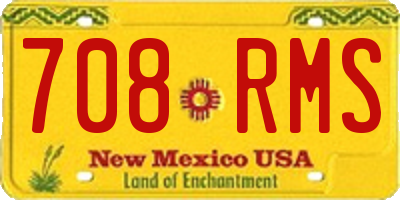 NM license plate 708RMS