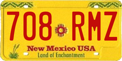 NM license plate 708RMZ