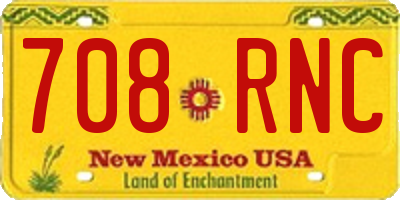 NM license plate 708RNC