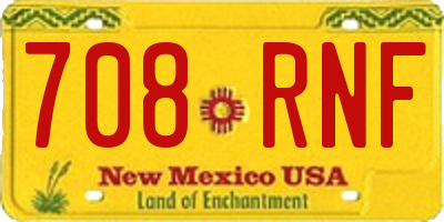 NM license plate 708RNF