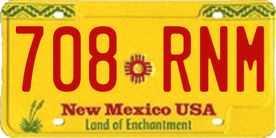 NM license plate 708RNM