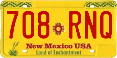 NM license plate 708RNQ
