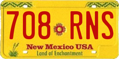 NM license plate 708RNS