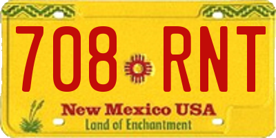 NM license plate 708RNT