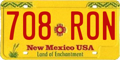 NM license plate 708RON
