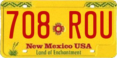 NM license plate 708ROU