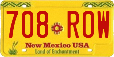 NM license plate 708ROW