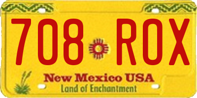 NM license plate 708ROX