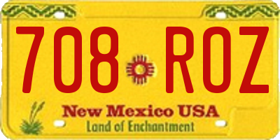 NM license plate 708ROZ