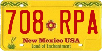 NM license plate 708RPA