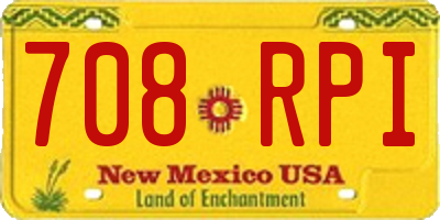 NM license plate 708RPI