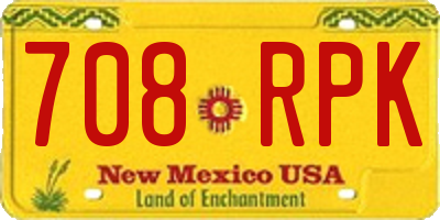 NM license plate 708RPK