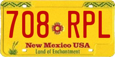 NM license plate 708RPL