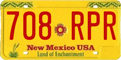 NM license plate 708RPR