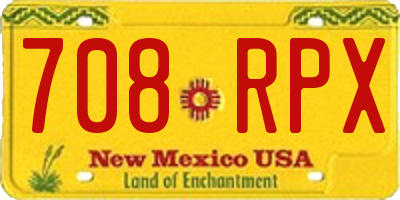 NM license plate 708RPX