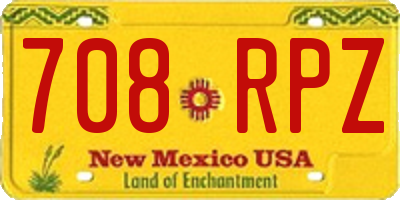 NM license plate 708RPZ