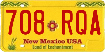 NM license plate 708RQA