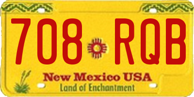 NM license plate 708RQB