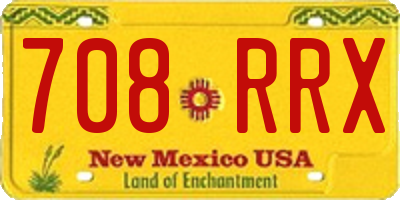 NM license plate 708RRX