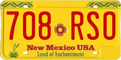 NM license plate 708RSO