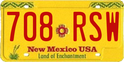 NM license plate 708RSW