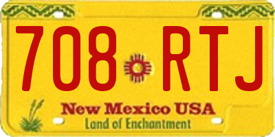 NM license plate 708RTJ