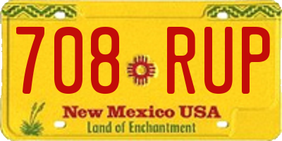 NM license plate 708RUP