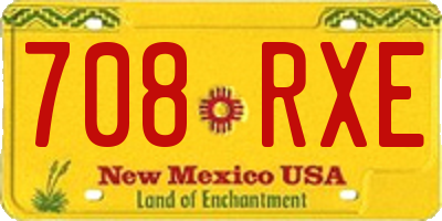 NM license plate 708RXE