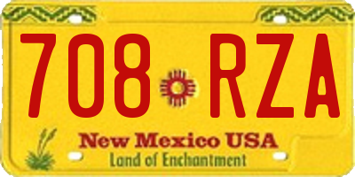 NM license plate 708RZA