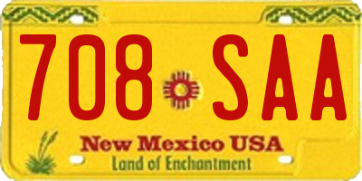 NM license plate 708SAA