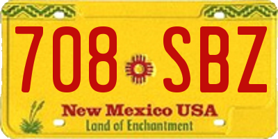 NM license plate 708SBZ