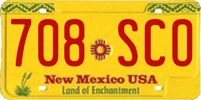 NM license plate 708SCO