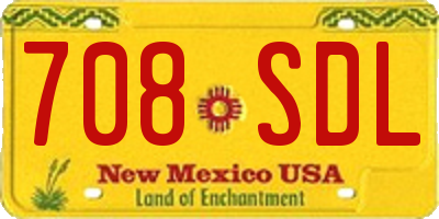 NM license plate 708SDL