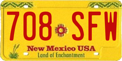 NM license plate 708SFW