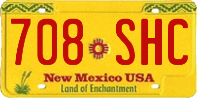 NM license plate 708SHC