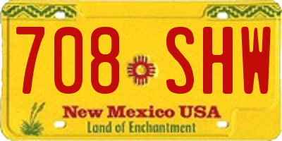 NM license plate 708SHW