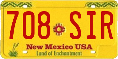 NM license plate 708SIR