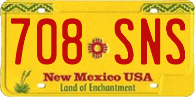 NM license plate 708SNS