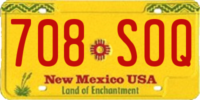 NM license plate 708SOQ