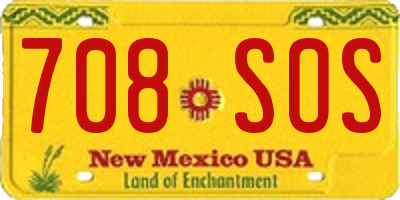 NM license plate 708SOS