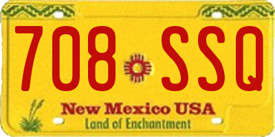 NM license plate 708SSQ