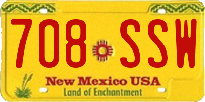 NM license plate 708SSW
