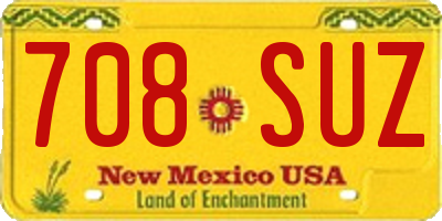 NM license plate 708SUZ
