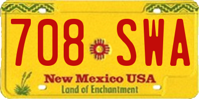 NM license plate 708SWA
