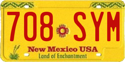NM license plate 708SYM